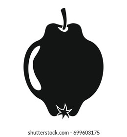 Quince in black simple silhouette style icons vector illustration for design and web isolated on white background. Quince vector object for labels and logo