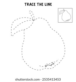 Quince coloring pages for kids. Trace and color Quince. Quince line art vector for coloring books isolated on white background. Kindergarten and preschool worksheets printable for kids. 