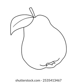 Dibujos de Quince para colorear para niños. Trazo y color Quince. Vector de arte de línea de membrillo para colorear libros aislados sobre fondo blanco. Hojas de trabajo de jardín de infantes y preescolar imprimibles para niños. 