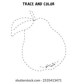 Quince coloring pages for kids. Trace and color Quince. Quince line art vector for coloring books isolated on white background. Kindergarten and preschool worksheets printable for kids. 