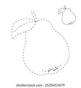 Quince coloring pages for kids. Trace and color Quince. Quince line art vector for coloring books isolated on white background. Kindergarten and preschool worksheets printable for kids. 