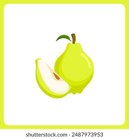 quince fruit healthy. food fruit icon concept isolated . flat cartoon style