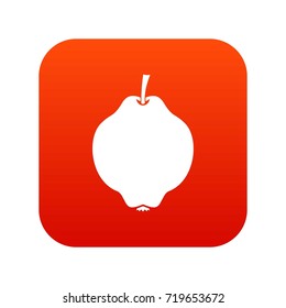 Quince fruit icon digital red for any design isolated on white vector illustration