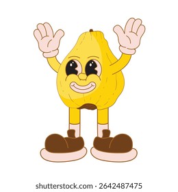 Quince fruit mascot logo character cartoon illustration