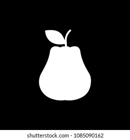 Quince icon. Silhouette Quince vector icon for web design isolated on black background