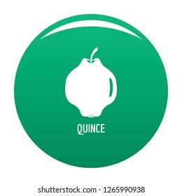 Quince icon. Simple illustration of quince vector icon for any design green