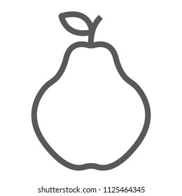 Quince line icon, fruit and vitamin, tropical sign, vector graphics, a linear pattern on a white background, eps 10.