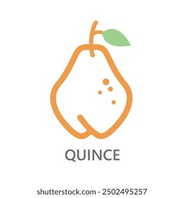 quince, quince line icon vector illustration.	 Line vector icon on white background. High quality design element. Editable linear style stroke. Vector icon.