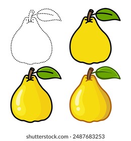 quince set illustration. You can use it for children books, web design, posters, campaigns, and many more. Can be easily resized and change colors of each and every shape as required.