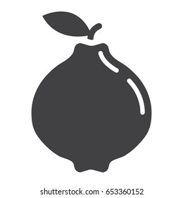 Quince solid icon, fruit and diet, vector graphics, a glyph pattern on a white background, eps 10.