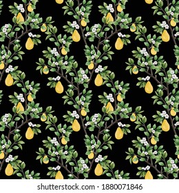 A quince tree background vector pattern