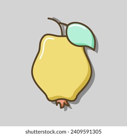 Quince vector icon. Graph symbol for food and drinks web site, apps design, mobile apps and print media, logo, UI