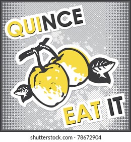 The quince. Vector illustration.