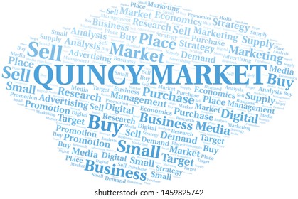 Quincy Market word cloud. Vector made with text only