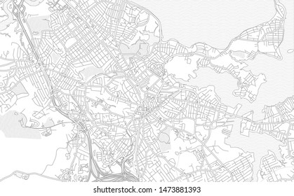 Quincy, Massachusetts, USA, bright outlined vector map with bigger and minor roads and steets created for infographic backgrounds.