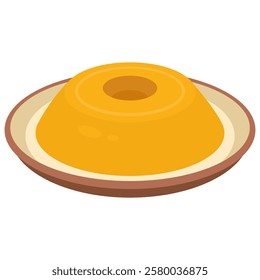 Quindim menu Dessert Vector Illustration 