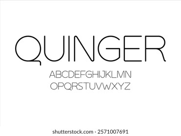 Quinger font for logo and headline. Isolated vector typeset