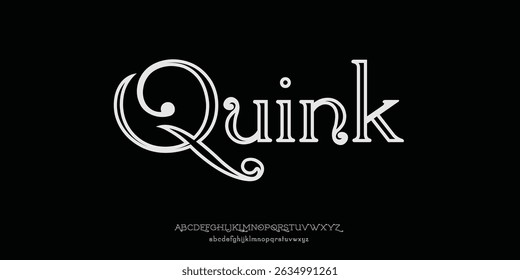 Quink modern abstract digital alphabet colorful font minimal technology typography creative urban. vector illustration	