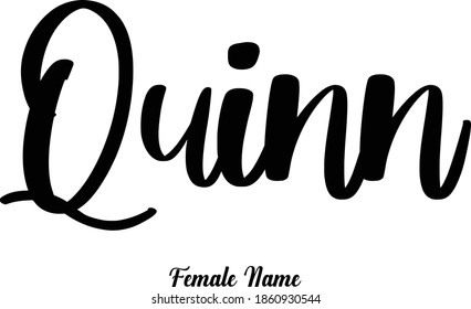 Quinn-Female Name Calligraphy Phrase on White Background