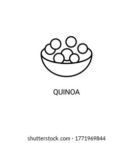 Quinoa Bowl Simple Thin Line Icon Vector Illustration