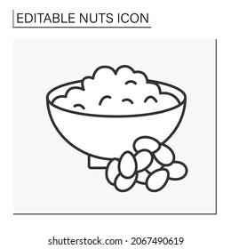  Quinoa line icon. Roasted and salted tasty snack for porridge for breakfast. Healthy food. Balanced nutrition. Nuts concept. Isolated vector illustration. Editable stroke