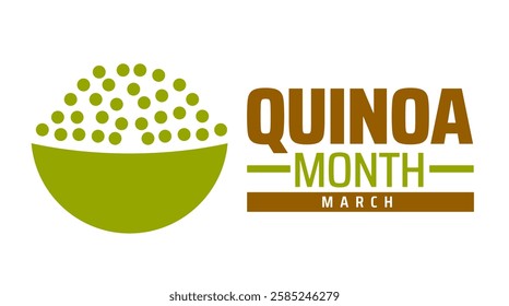 Quinoa Month background banner or poster design template. observed every year in March. Holiday concept. Use to any Template, card, poster, placard, template.