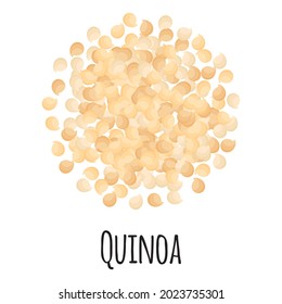 Quinoa for template farmer market design, label and packing. Natural energy protein organic super food. Vector cartoon isolated illustration.