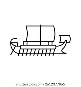 quinquereme ancient ship line icon vector. quinquereme ancient ship sign. isolated contour symbol black illustration