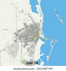 Cancún, Quintana Roo, México mapa poster art