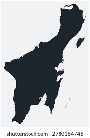 Quintana Roo, MX, Mexico map. Just a simple border map. Shape of the region. Plain boundary outline. Vector illustration.