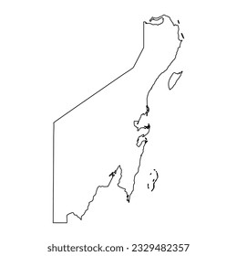 Mapa estatal de Quintana Roo, división administrativa del país de México. Ilustración vectorial.