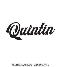 Quintin text on white background.