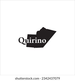 Quirino Philippines map and black letter design on a white background