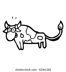 quirky cartoon of a bull