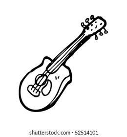caricatura peculiar de la guitarra