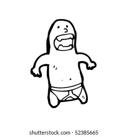 quirky cartoon happy man in underwear