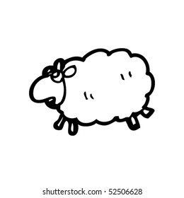 quirky cartoon of a sheep