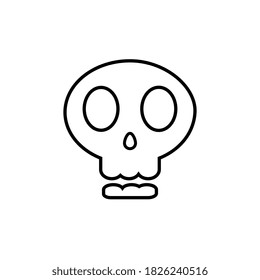 Quirky cartoon skull, halloween theme