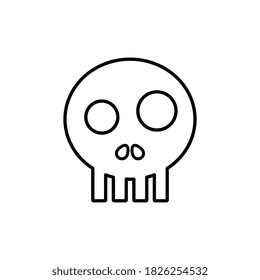 Quirky cartoon skull, halloween theme, flat design