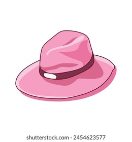 Arte vectorial de estilo de dibujos animados peculiar con un sombrero rosa juguetón, añadiendo encanto caprichoso a cualquier diseño con su carácter encantador