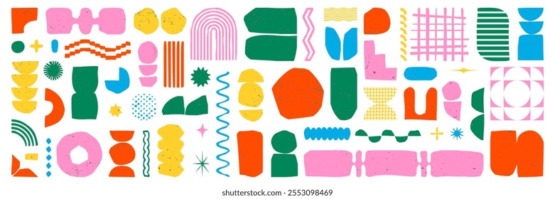 Quirky cutout geometric shape asset. Naive abstract element in funny positive color and vibe. Trendy vector texture form for templates, stickers or web design.