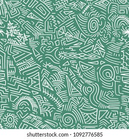 Quirky doodle texture - scribble seamless background vector.