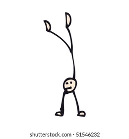 quirky drawing of acrobatic stick man
