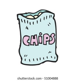 extravagante dibujo de una bolsa de fichas