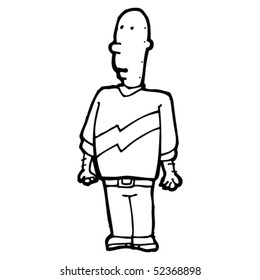 quirky drawing of a bald