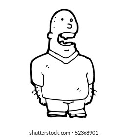 quirky drawing of a bald man