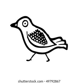 quirky drawing of a bird