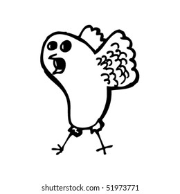 quirky drawing of a bird