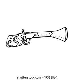 Quirky Drawing Of A Blunderbuss