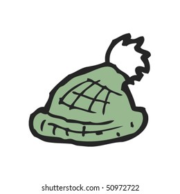 quirky drawing of bobble hat
